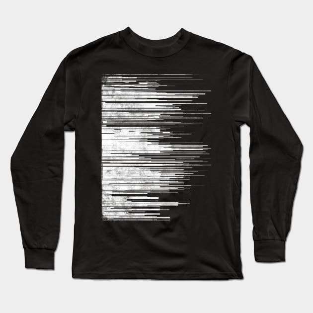 White Noise - Glitch Art - Audio Sound Wave Abstract Long Sleeve T-Shirt by bulografik
